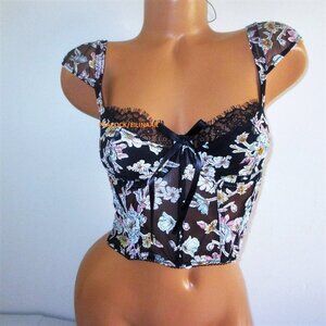 VICTORIA SECRET Dream Angels Unlined Bra Top 32C Embroidered Corset Bustier